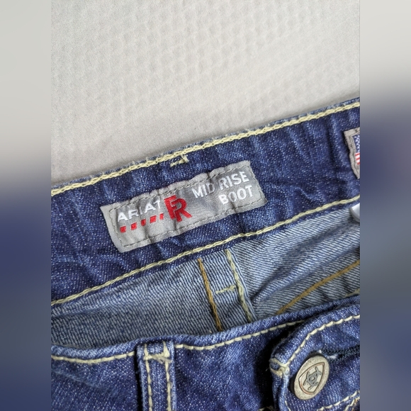 Ariat FR Work Jeans Womens 27R Blue Denim Mid Rise Bootcut Flame Resistant - Picture 5 of 12